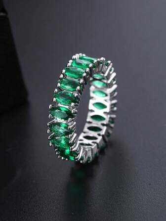 1 Piece CZ Finger Ring For Men White Gold Color Luxury Elegant Women Accessory Daily Wear Party Modern Jewelry