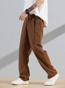 Manfinity Hypemode Men Slant Pocket Straight Leg Jeans - Brown - View 1