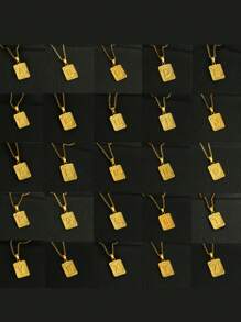 1 szt Modny Stal Nierdzewna Detale Z Literami Prostokątny Naszyjnik z zawieszką Dla mężczyzn Dla Prezent , Dla Biżuteria Prezent I Impreza