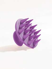 1pc Silicone Cushion Shampoo Brush - Purple - View 3