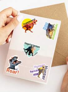 50入組/包字母和恐龍圖案什錦貼紙創意多用途貼紙適用於DIY工藝品、裝飾品、手帳 - 彩色 - 查看 6