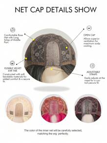 白漸層黑棕中長捲曲u型蕾絲化纖頭套,每日進口絲四合一 - 彩色 - 查看 8