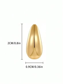 2入組水滴設計耳釘 - 金色 - 查看 3