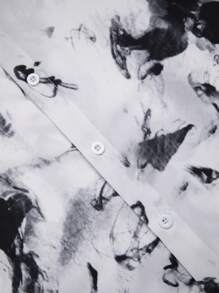 Manfinity RSRT Bộ hai mảnh Nam Dây kéo Nút phía trước Khối Màu Đồ họa Giải trí - Đen và trắng - Xem 4