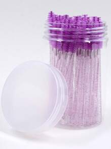 Disposable Eyelash Brush Set, 50pcs Plastic Portable Makeup Brush For Daily Use - Purple - View 5