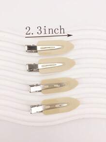10pcs/Set Hair Glitter Clips, Seamless Bangs Claws For Girls Skateboard Barrettes, Hair Clips - Khaki - View 3