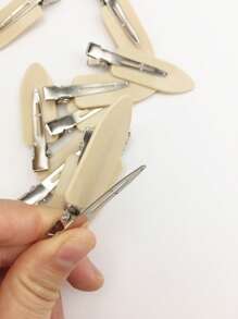 10pcs/Set Hair Glitter Clips, Seamless Bangs Claws For Girls Skateboard Barrettes, Hair Clips - Khaki - View 5