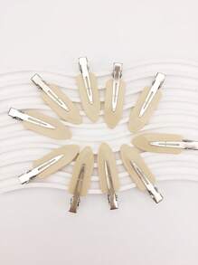 10pcs/Set Hair Glitter Clips, Seamless Bangs Claws For Girls Skateboard Barrettes, Hair Clips - Khaki - View 6