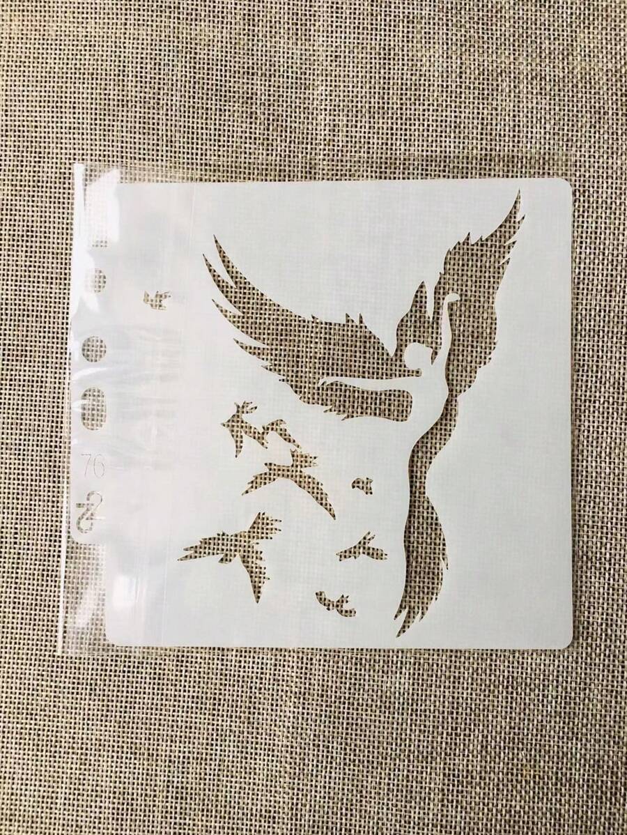 1入5吋白色塑膠飛鳥女孩繪畫模板