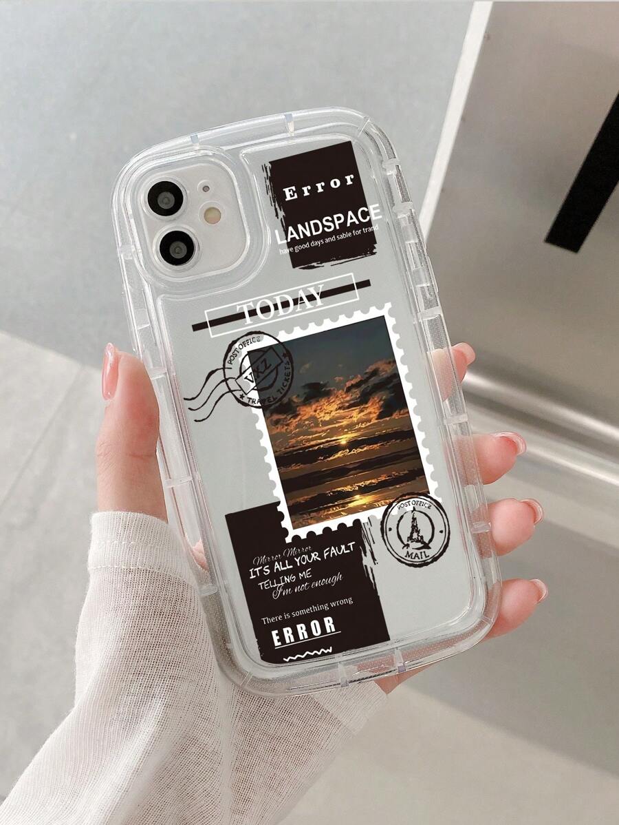 Funda para móvil con patrón de paisaje anticaída - transparente - Ver 1