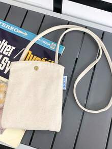 Mini Square Bag Letter Print Button Decor For Daily - Multicolor - View 2