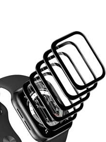 5 tấm phim bảo vệ màn hình PET thông thường màu đen 38/40/41/42/44/45mm, tương thích với Apple Watch 1/2/3/4/5/6/7/8/SE - màu đen - Xem 3