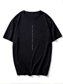 Manfinity LEGND Men Sculpture & Slogan Graphic Tee - Black - View 6