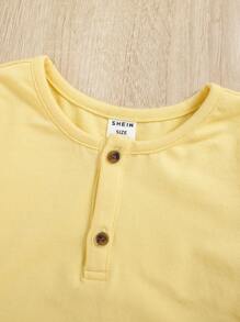 SHEIN 男嬰3入組半排扣T恤 - 彩色 - 查看 4