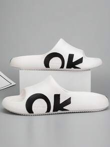 時尚拖鞋適用於男士字母圖案單帶拖鞋