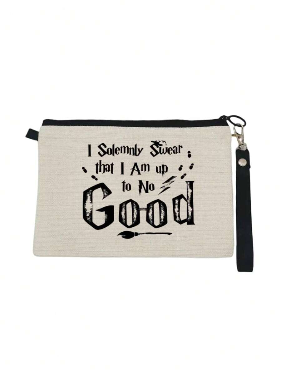 Letter Graphic Makeup Bag,Pink Room Decor Home Bedroom Bathroom Living