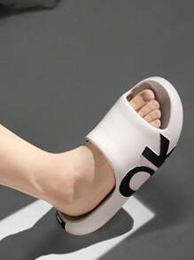 時尚拖鞋適用於男士字母圖案單帶拖鞋