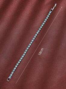 Cubic Zirconia Decor Bracelet - Baby Blue - View 4