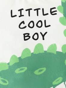 SHEIN Baby Boy Cartoon & Letter Graphic 3D Design Tee - White - View 6