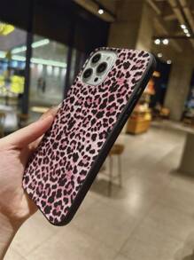 Apple Tortoise Shell Phone Case Cheetah Print Animal Print Pink Leopard Print Anti-Fall Phone Case Compatible With IPhone15/15Plus/15Pro/15Promax Waterproof Shockproof Scratch Resistant - Multicolor - View 3