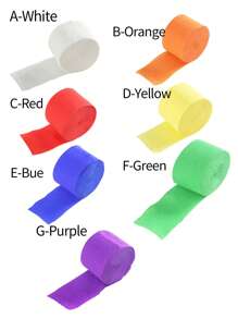 1pc Solid Color Creative Crumpled Paper, Yellow Crepe Paper For Party - Yellow - View 1