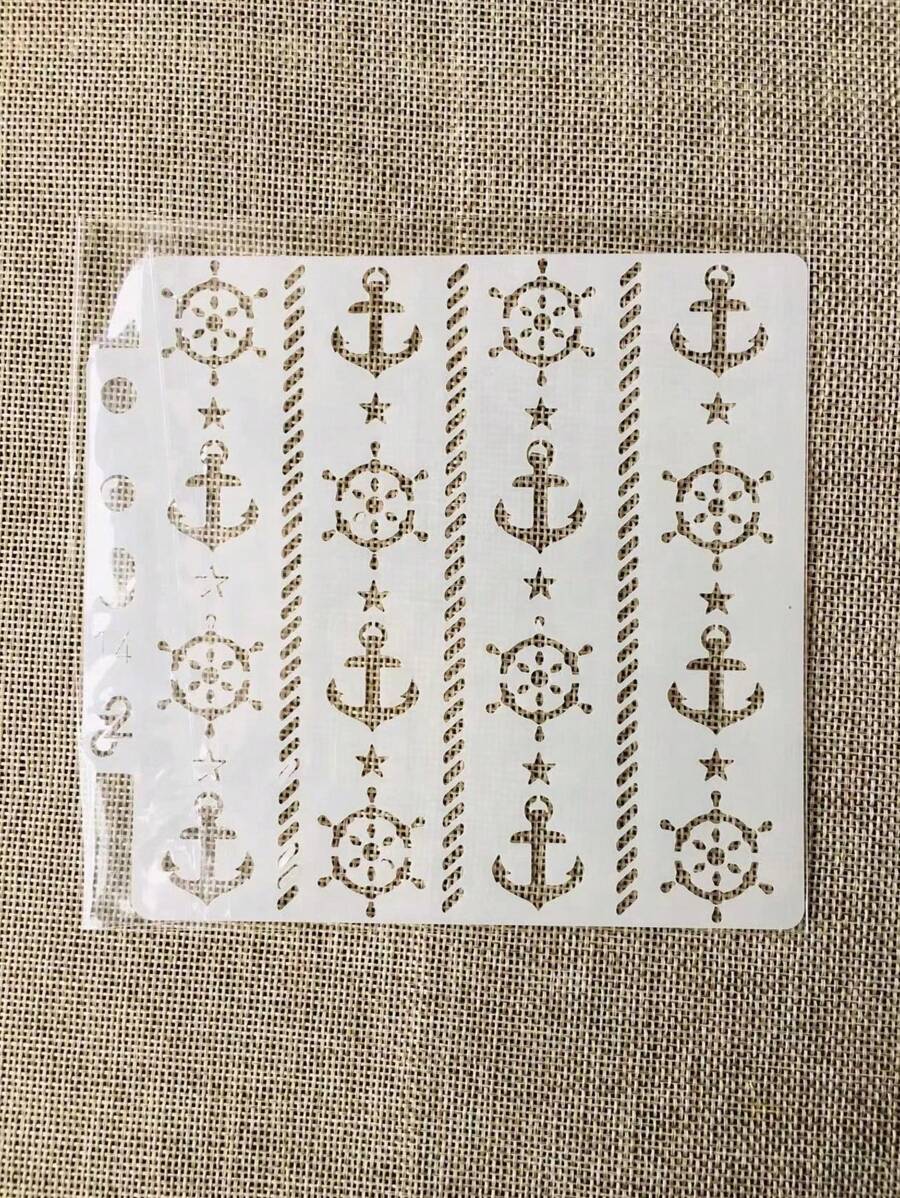 1 Pieza Plantilla De Dibujo De Ancla Plástica Blanca De 5 Pulgadas - Blanco - Ver 1