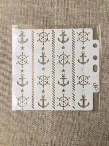 1 Pieza Plantilla De Dibujo De Ancla Plástica Blanca De 5 Pulgadas - Blanco - Ver 2