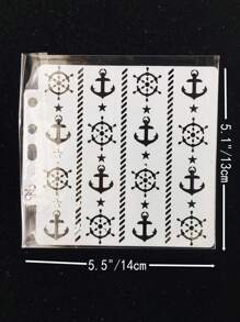 1 Pieza Plantilla De Dibujo De Ancla Plástica Blanca De 5 Pulgadas - Blanco - Ver 3