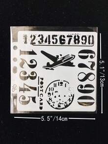 1 Số & Máy Bay Rỗng Trắng Vẽ Stencil, Sáng Tạo Tranh Đa Năng Bản Mẫu Để Vẽ, Thủ Công DIY - trắng - Xem 3