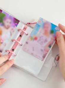 1入組卡通圖形清晰迷你相冊，可愛便攜式照片卡盒，用於照片、卡片存儲 - 彩色 - 查看 6
