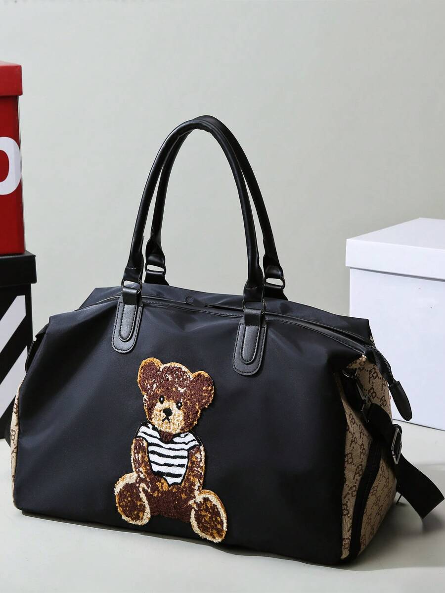 Sac de voyage large ?� d?�tail ours dessin anim?� ?� motif g?�om?�trique | Mode en ligne | SHEIN FRANCE