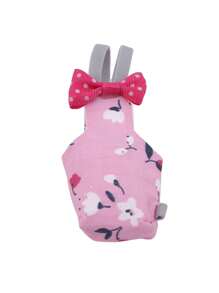 1pc Flower Pattern Bow Decor Parrot Diaper For Bird For All Season - Pink - View 4
