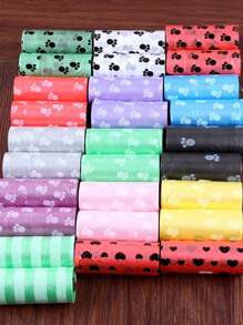 8rolls Paw Pattern Random Pet Poopbag For Dog And Cat For All Season - Nhiều màu - Xem 4
