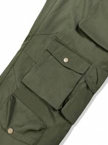 Claim Dot Men Flap Pocket Side Cargo Pants - Army Green - View 6