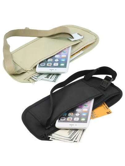 時髦和輕便帶隱形尼龍腰包完美適用於運動和旅行