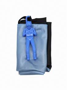 1pc Simple Blue Parachute Toy, Creative Figure Shaped Toy For Children