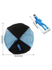 1pc Simple Blue Parachute Toy, Creative Figure Shaped Toy For Children