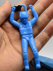 1pc Simple Blue Parachute Toy, Creative Figure Shaped Toy For Children