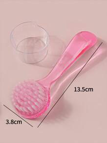 1pc Nail Art Cleaning Brush With Cover - Pink - View 7