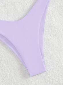 SHEIN Swim Summer Beach Plain Bandeau Bikini Set
