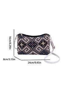 Bolso vagabundo pequeño vintage Patrón geométrico color combinado - Multicolor - Ver 3