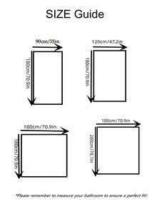 1 Màn Tắm Họa Tiết Giọt Nước, EVA Hiện Đại Chống Nước Màn Tắm Cho Phòng Tắm - Đen và trắng - Xem 8