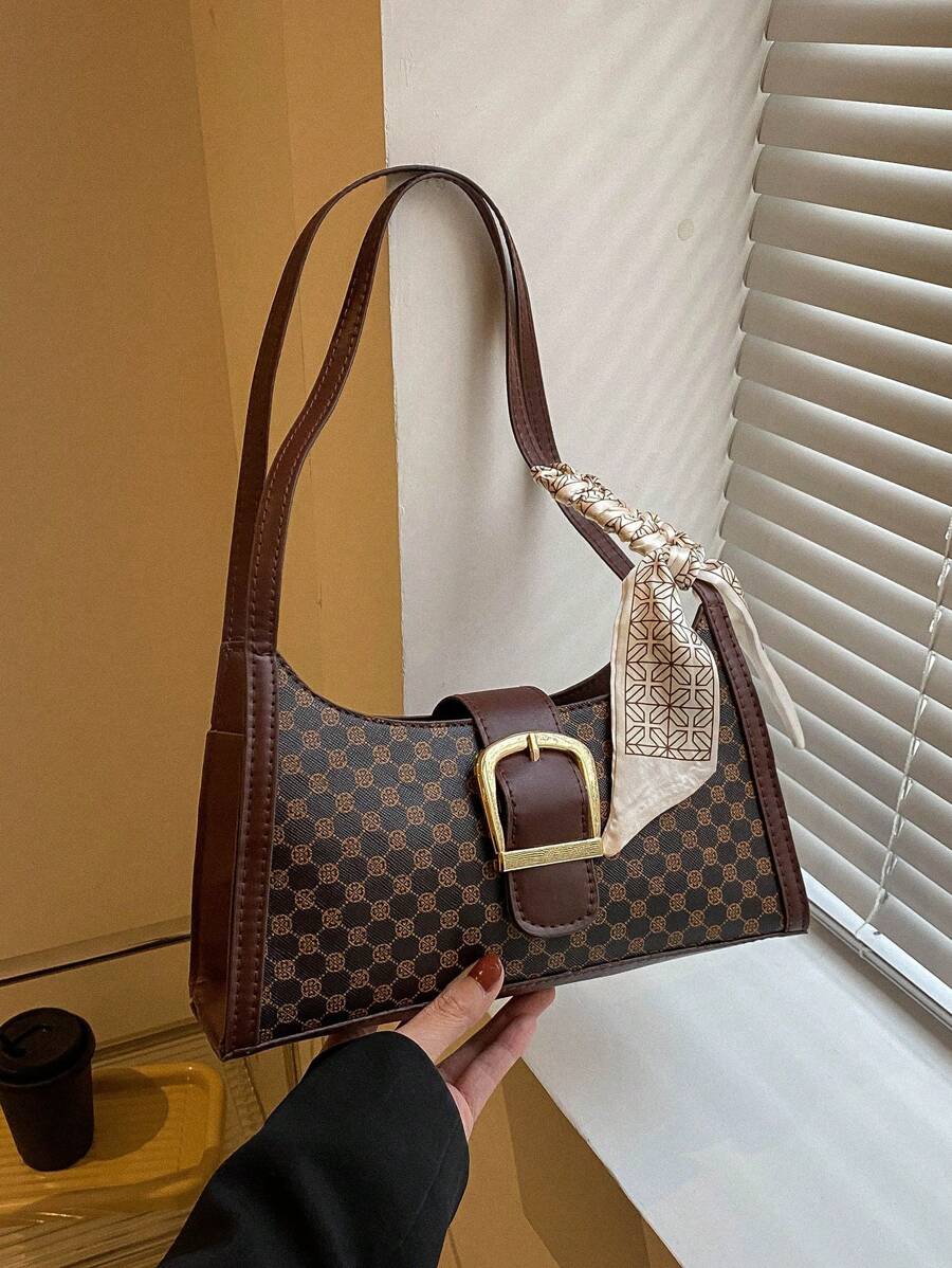 A Của phụ nữ Retro Thời trang Màu sắc Tương phản Túi đeo vai , Thanh lịch Ánh sáng sang trọng Túi nách Da giả , Giải trí Nhỏ bé Túi Vuông , Thích hợp Đối với Của phụ nữ Sử dụng hàng ngày