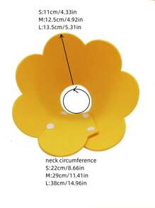1pc Flower Shaped Pet Recovery Collar For Dog And Cat For Prevent Licking - Yellow - View 3