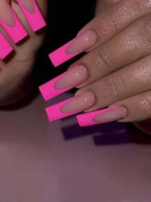 Trở Nên Quyến Rũ Với Bộ Móng Tay Giả Full Cover 24 Cái Long Coffin Phong Cách Pháp - Nhiều màu - Xem 1