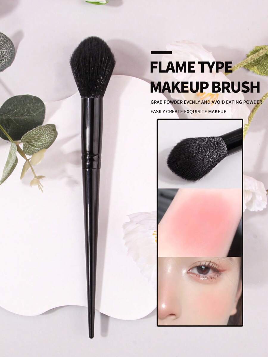 1pc Flame-Shaped Blush Brush, Multifunctional Contour Makeup Brush