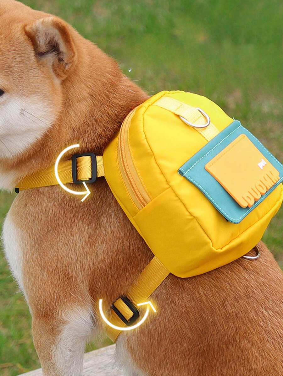 1pc Portable Pet Bag For Dog And Cat For Outdoor - Yellow - View 1