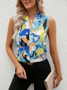SHEIN Clasi Allover Print Sleeveless Blouse - Multicolor - View 2