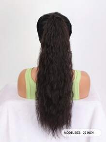 Tóc Dài Xoăn Đuôi Ngựa Tổng Hợp - Dark Brown - Xem 2