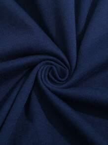 INAWLY Letter Graphic Tee Graphic Tees Women Tops - Navy Blue - View 4